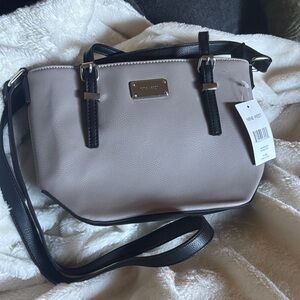 Nine West Taupe and Black Accent Crossbody